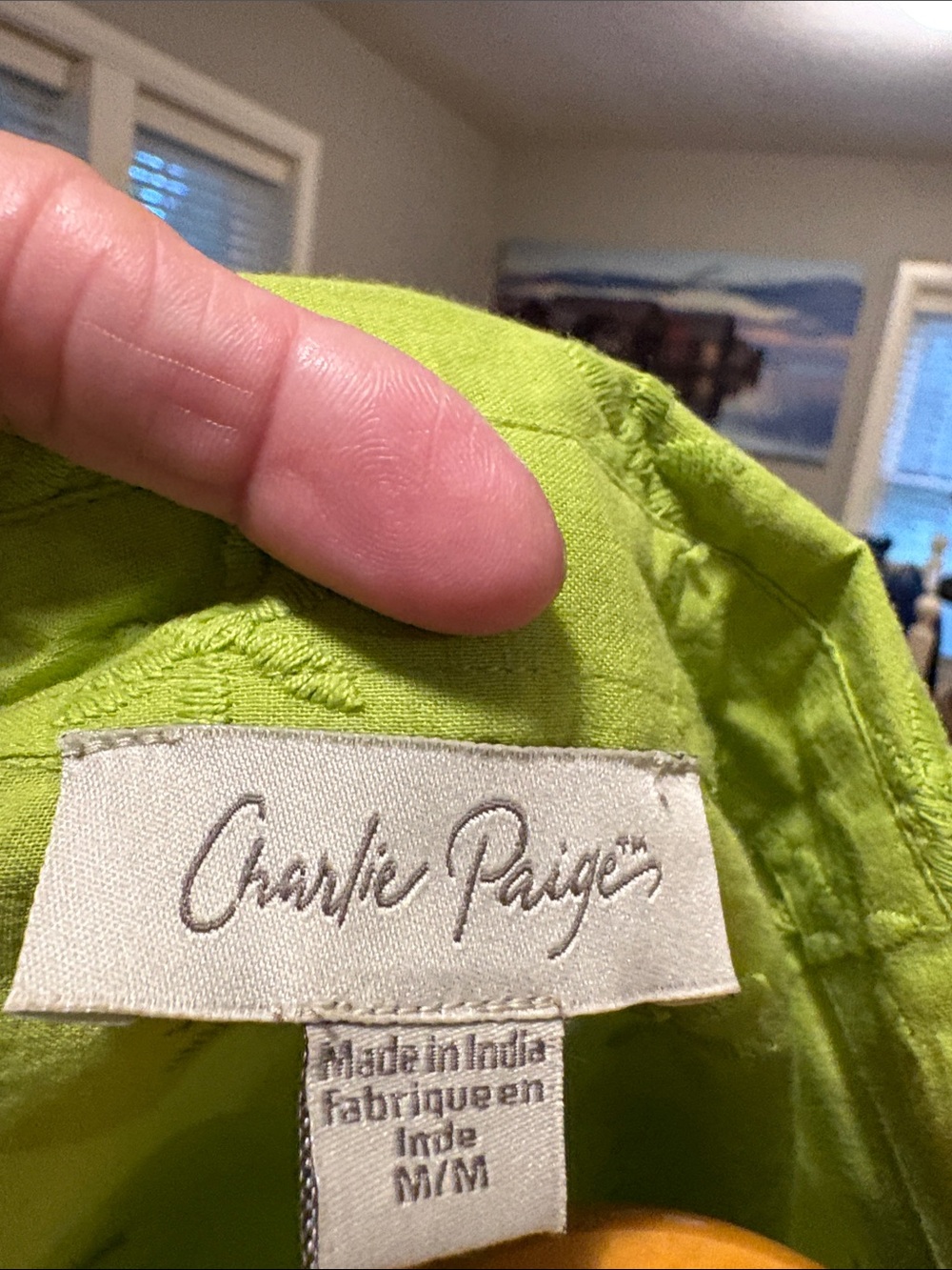 Charlie Paige Sleeveless Button-Up Tie Front Top in Lime - Picture 4 of 7